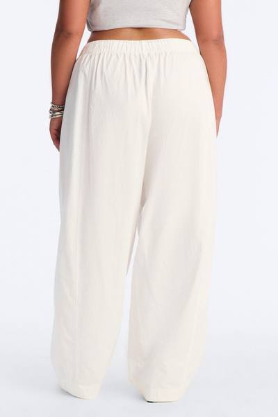 Maggie Low Rise Drawstring Wide Leg Pant 32″ - White