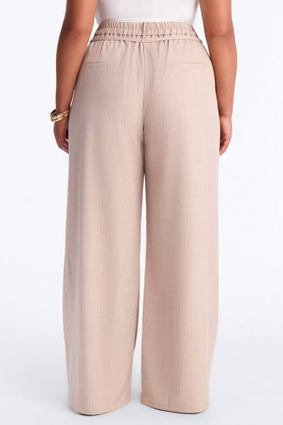 Old Money Feel Pinstripe Belted Trouser Pant 33″ - Mauve