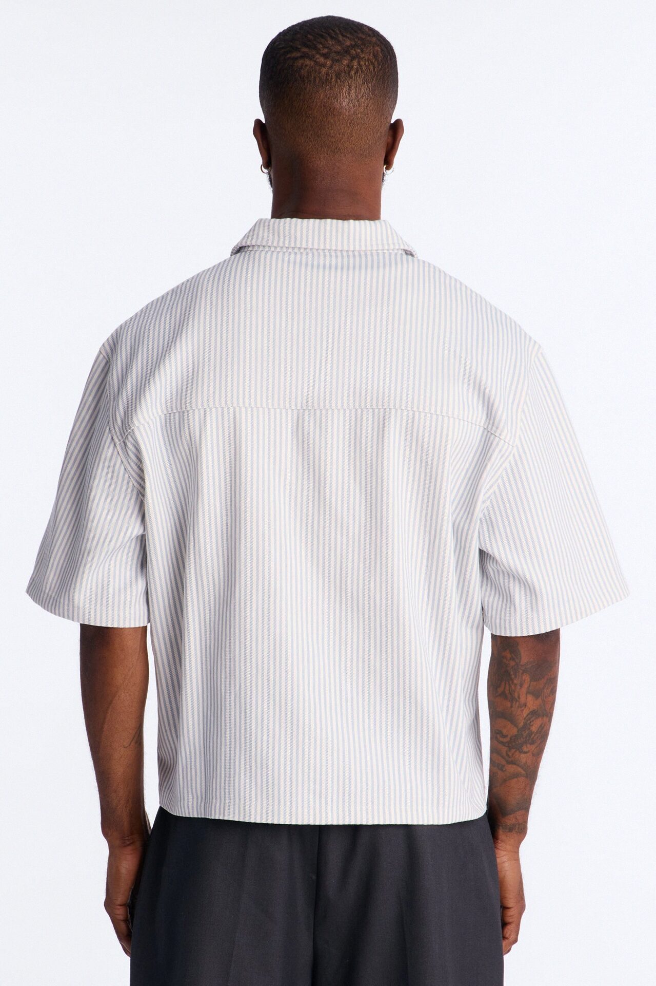 Cropped Tune Up Mechanic Shirt - Blue