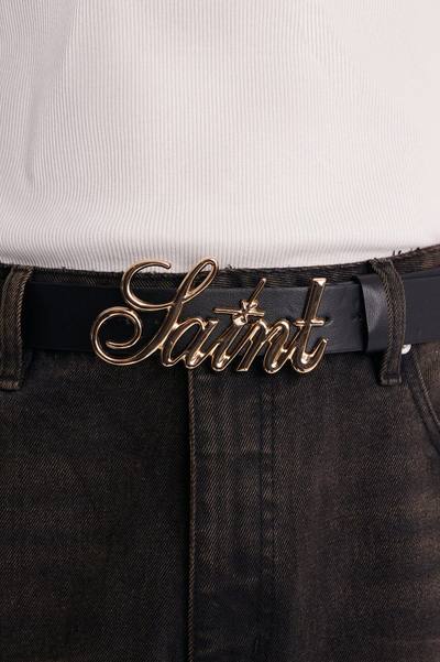Saint Script Buckle Belt - Black/Gold