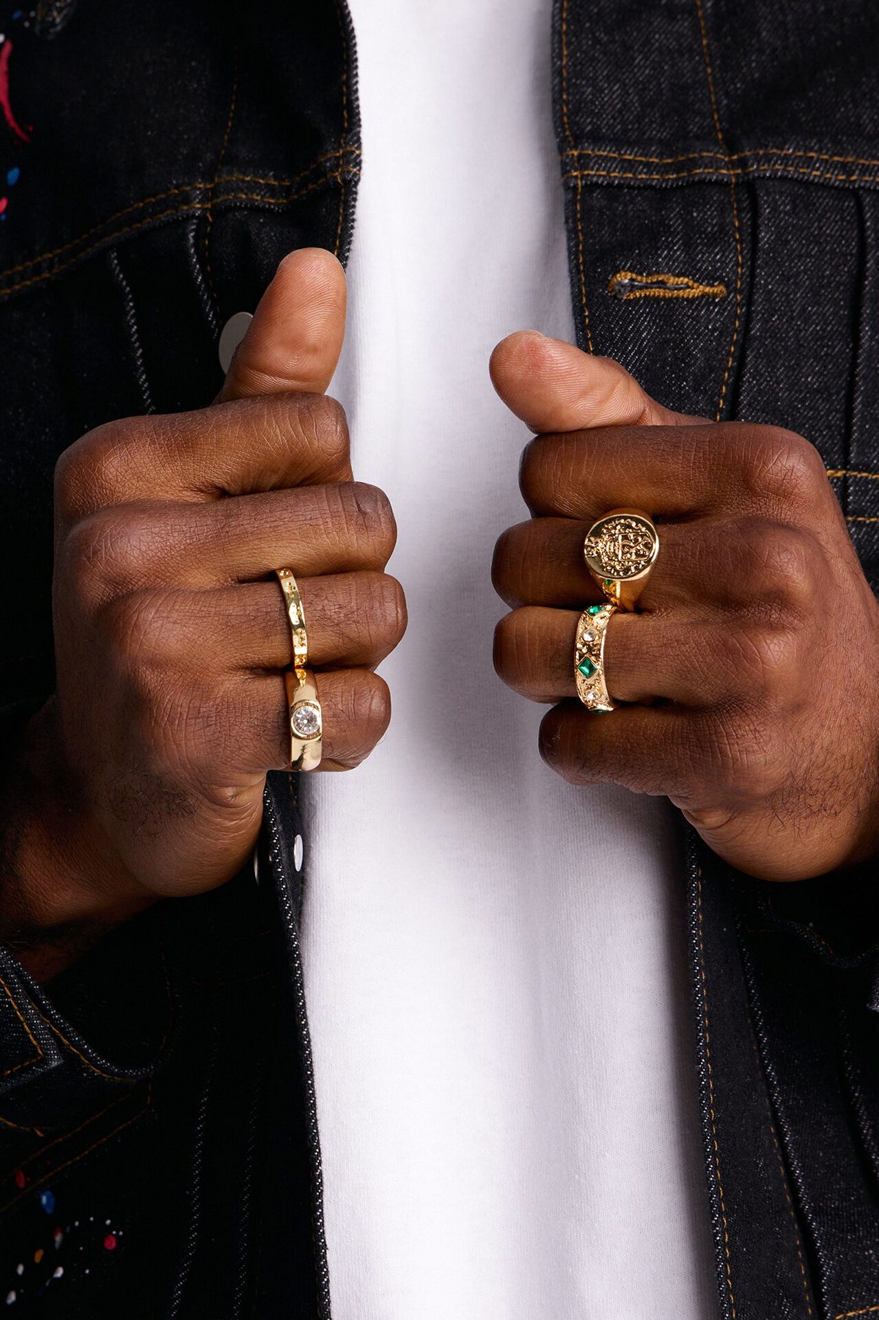 Imperial Crest Ring Set - Gold