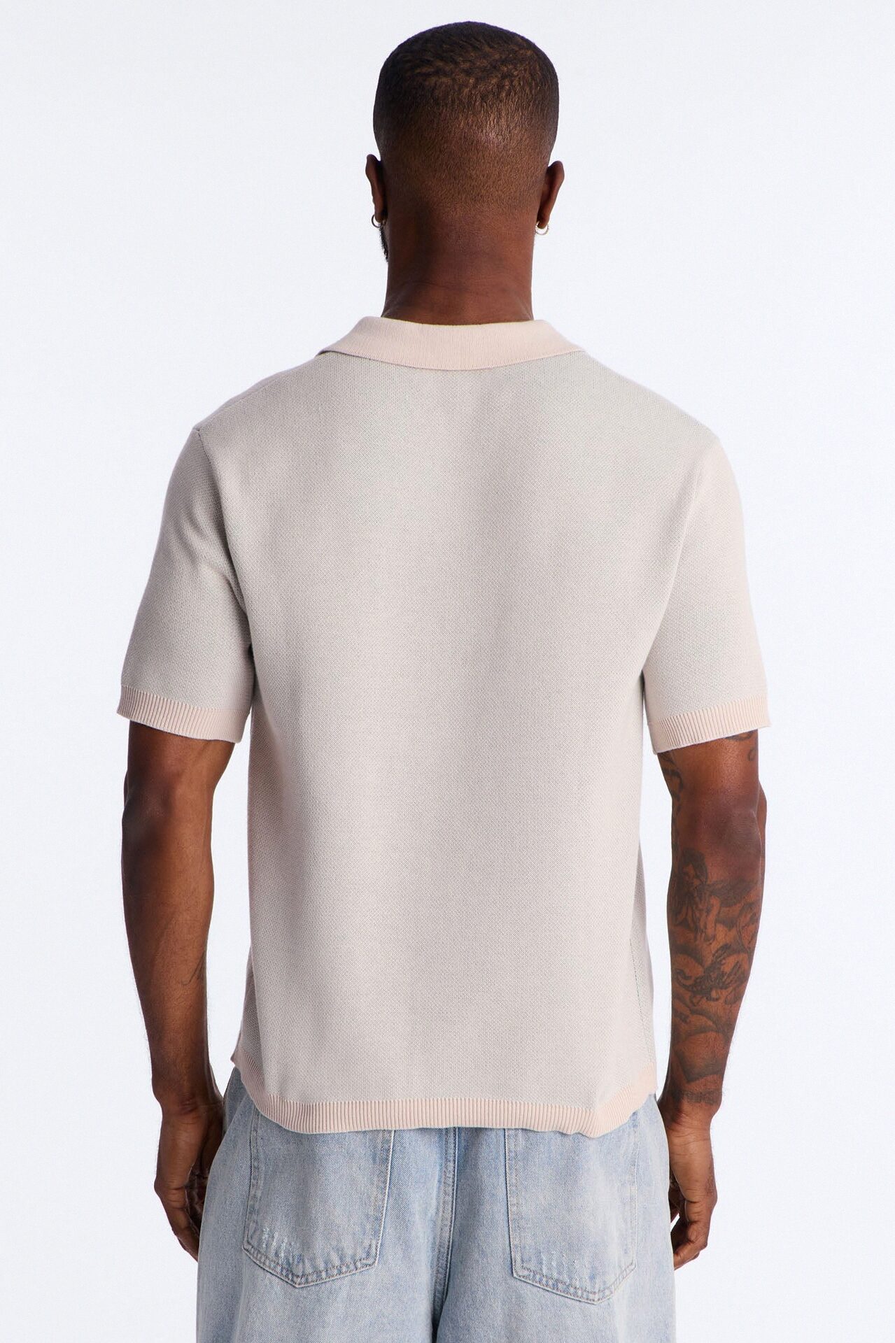 88 Apex Johnny Collar Knit Top - Cream