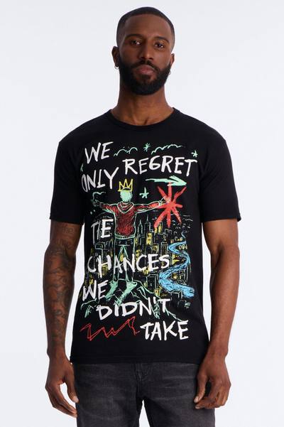 Fortunate Favors The Bold Puff Print Short Sleeve Tee - Black