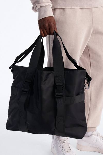 Nylon Urban Utility Messenger Bag - Black