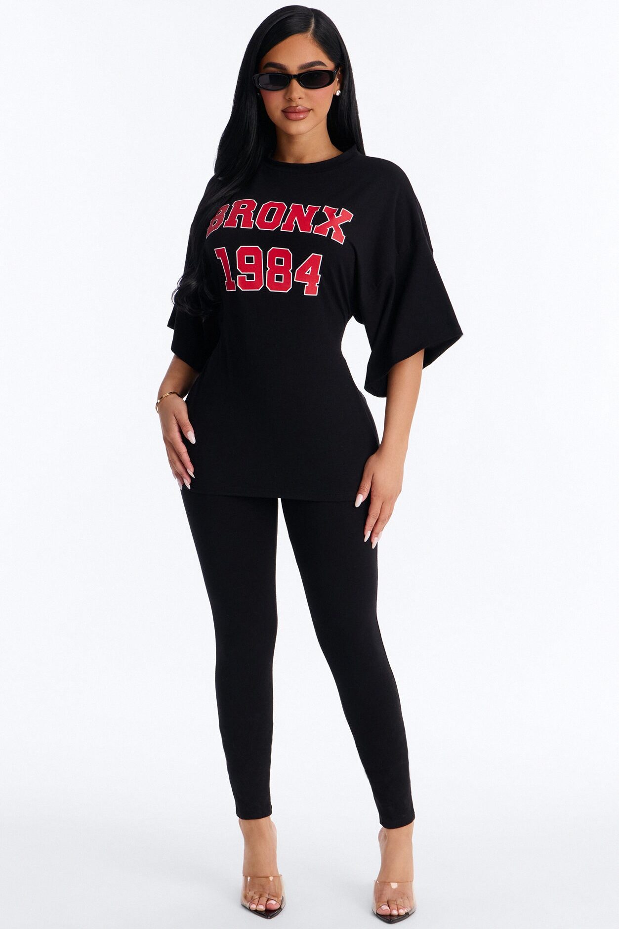 The Bronx Backless Lace Up Legging Set - Black
