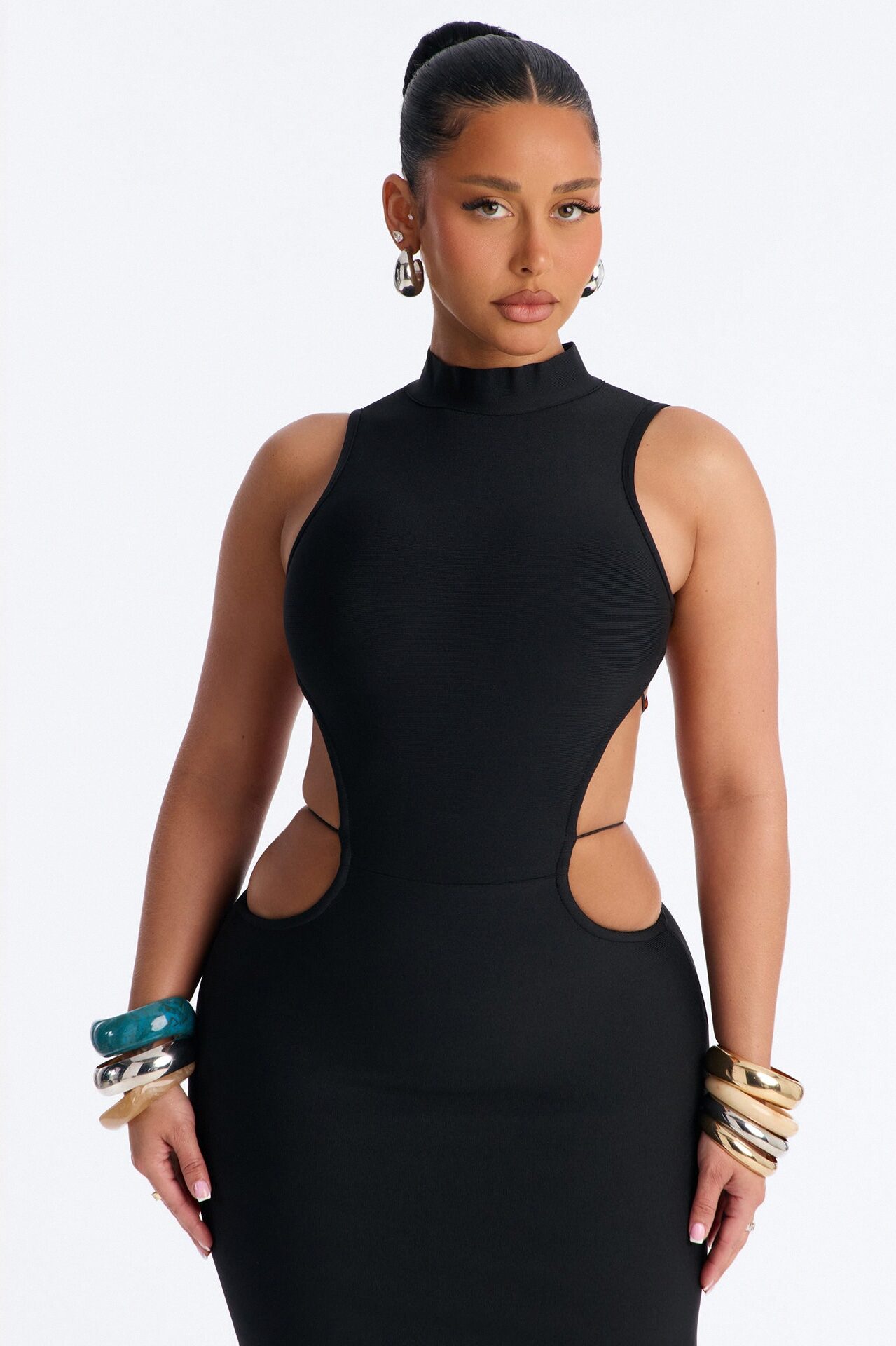 Madison Strappy Bandage Maxi Dress - Black