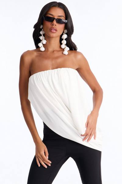Briana Draped Skinny Leg Jumpsuit - Black/White