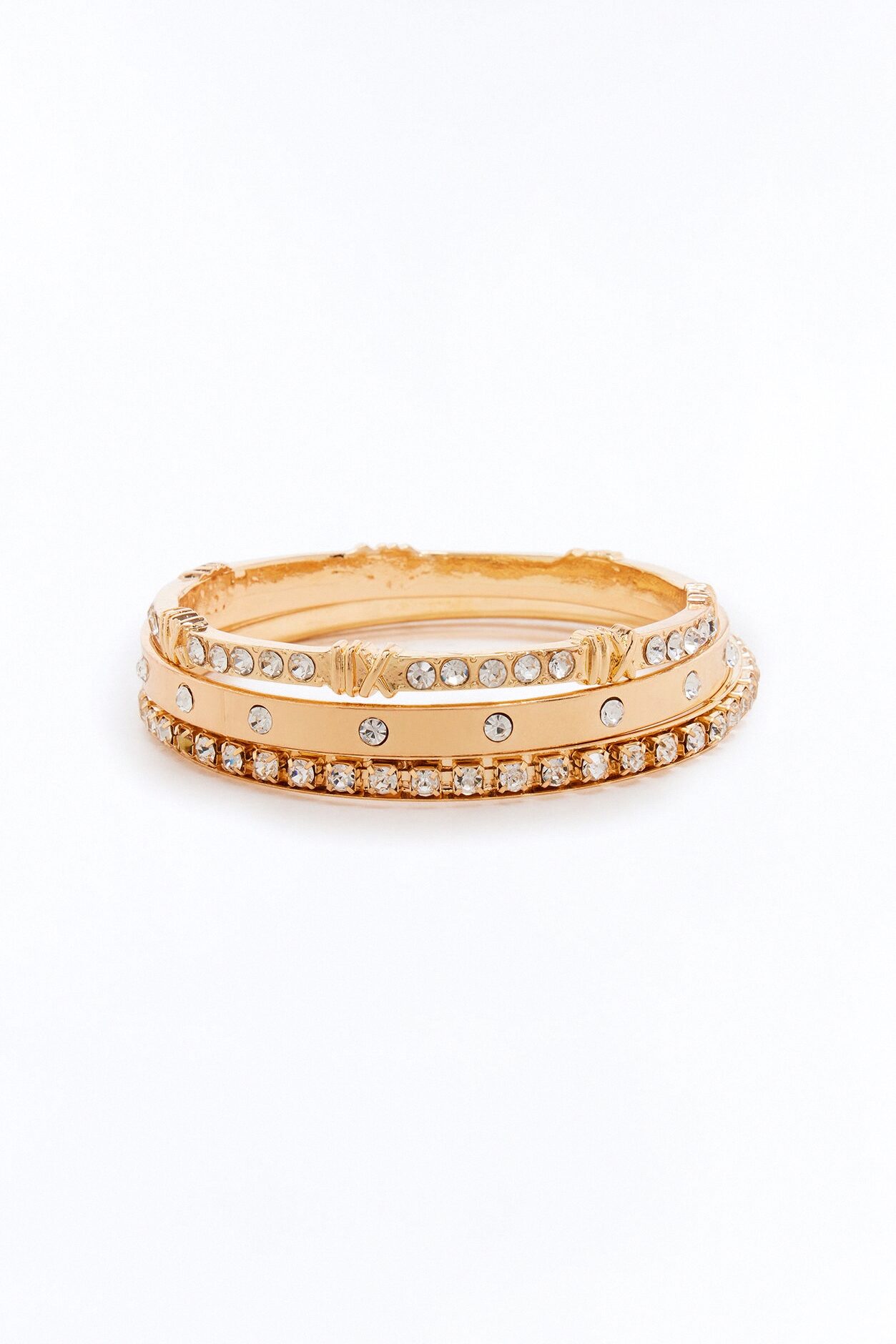 Simple Desire 3 Piece Bracelet Set - Gold