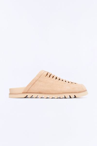 Woven Slip On Faux Suede Mule - Nude