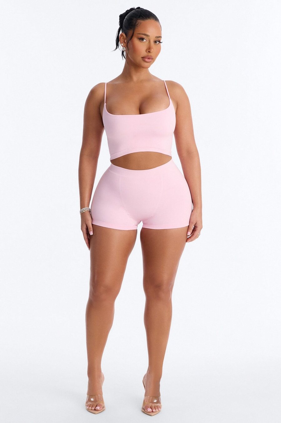 Seamless Smooth Double Lined Micro Hot Short - Pink