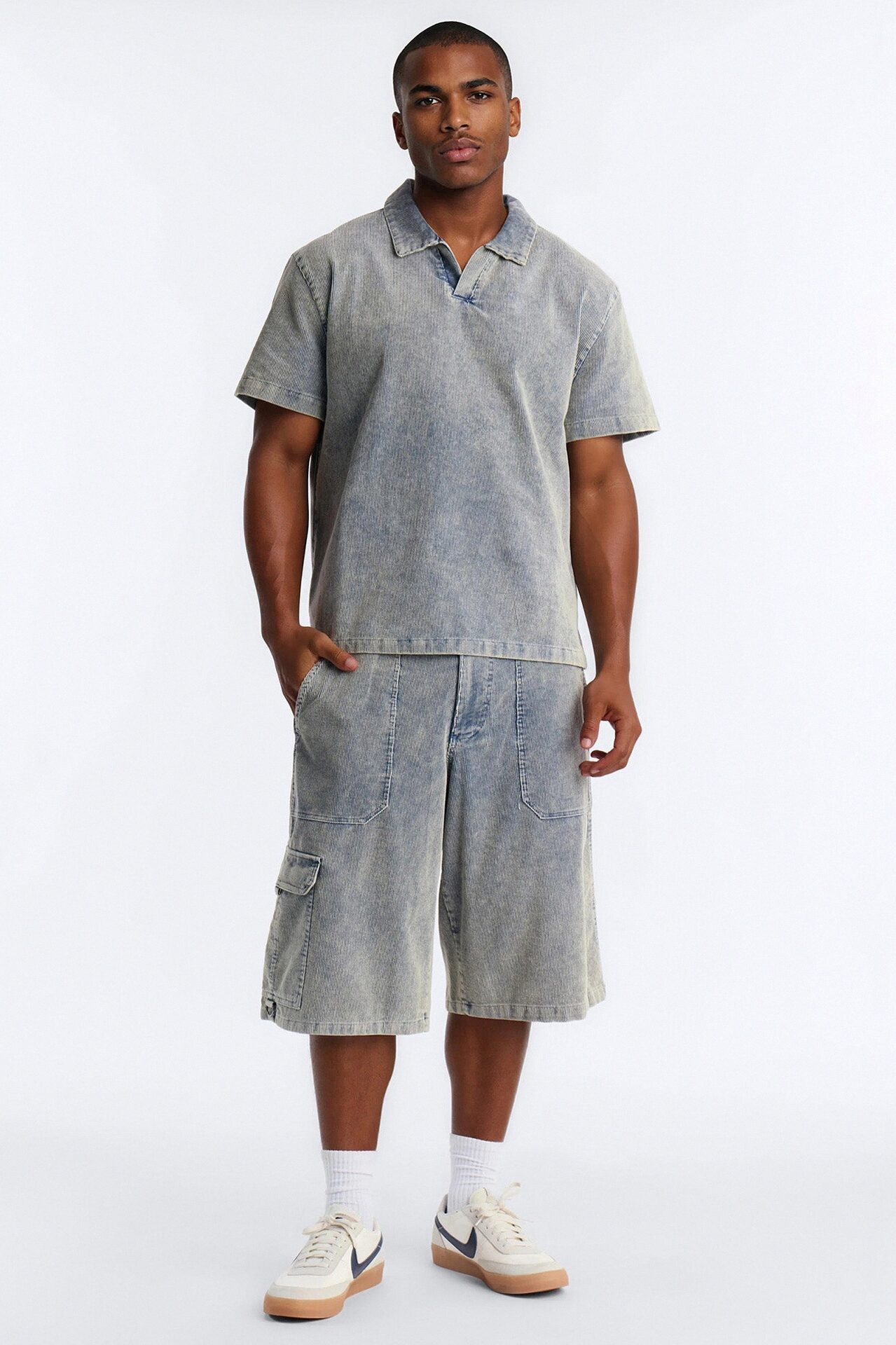 Ohio Corduroy Baggy Short - Blue