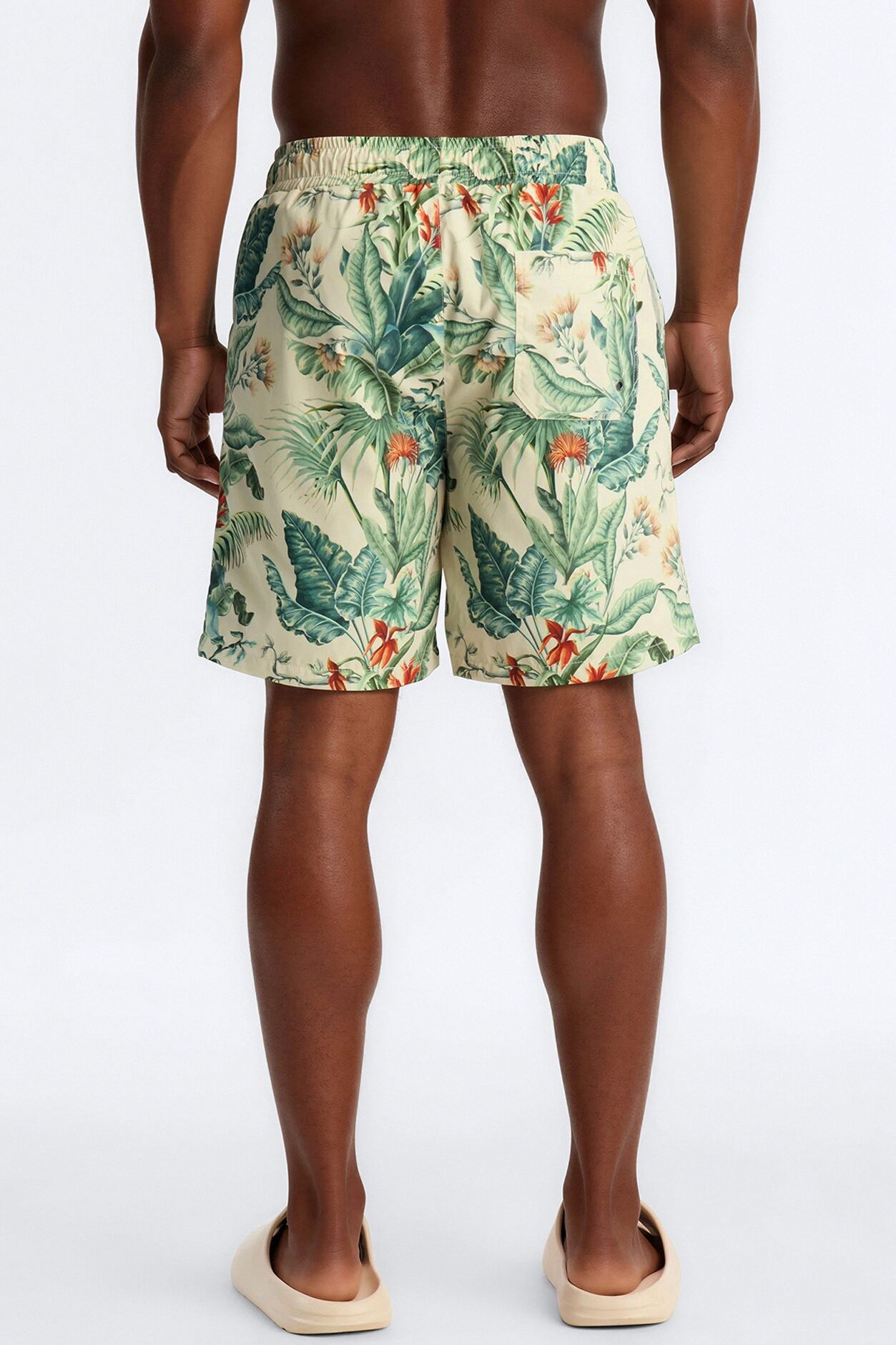 Tropical Cabana Swim Trunk 7″ - Green