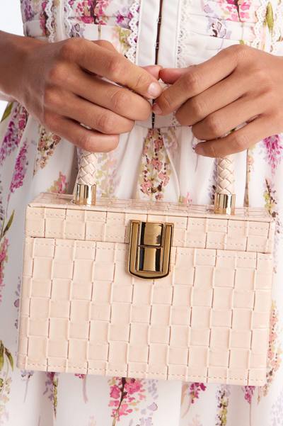 All Over The City Embossed Croc Satchel Handbag - Pink