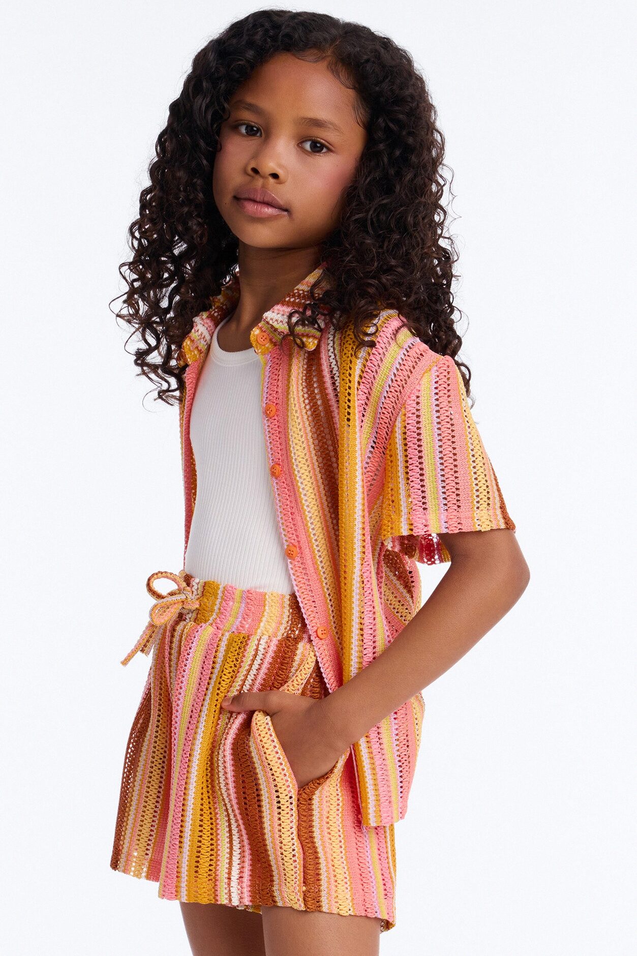 Mini Island Vibe Crochet Short Set - Multi Color