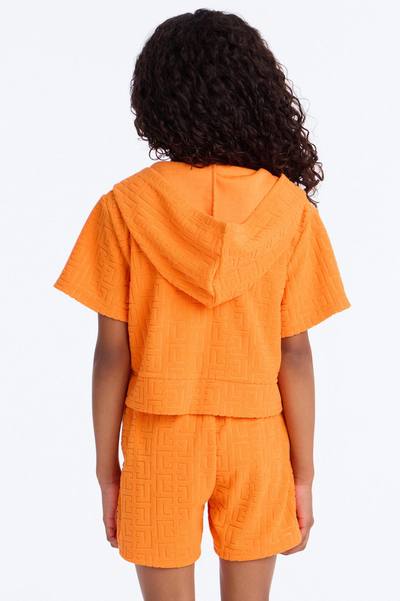 Mini Elyna Terry Cloth Short Set - Orange