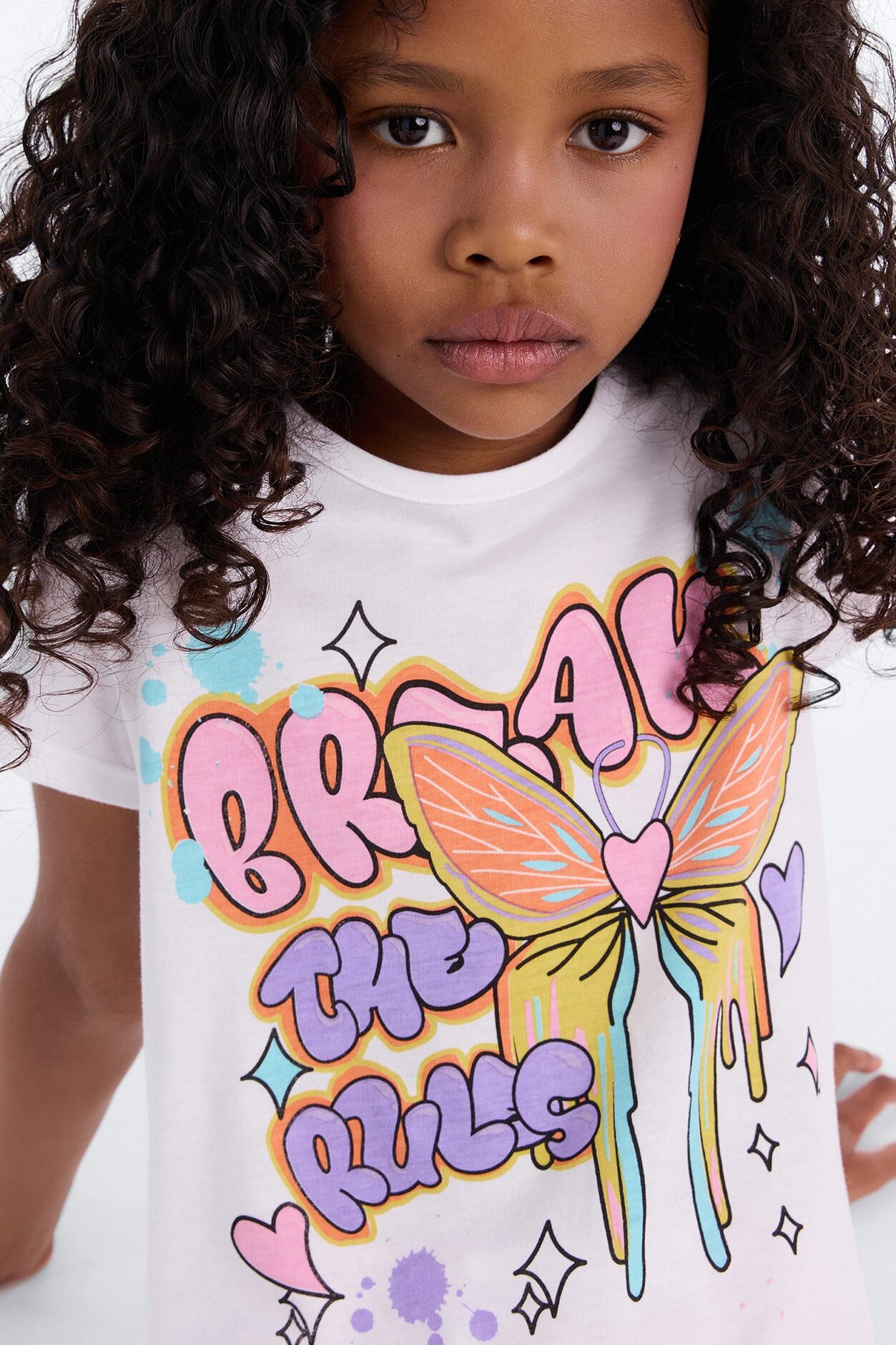Mini Just Break The Rules Short Set - White/Pink