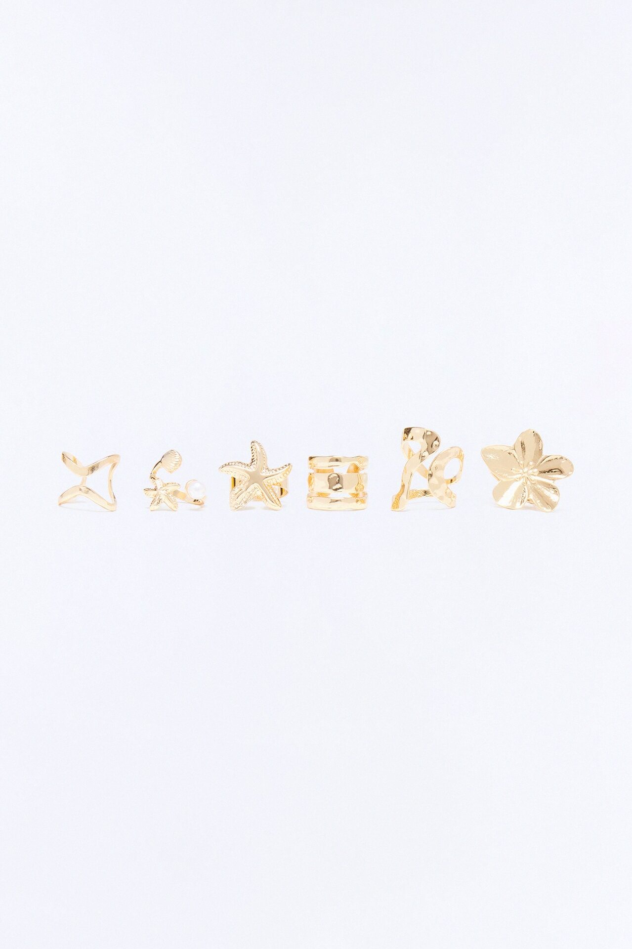 Fruity Smoothie 6 Piece Ring Set - Gold