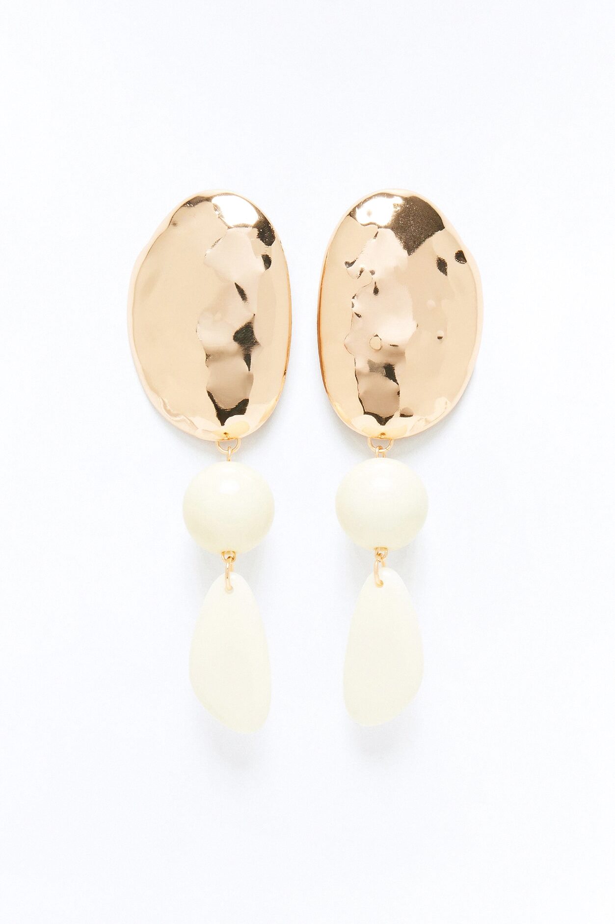 Know It Textured Drop Earrings - Gold
