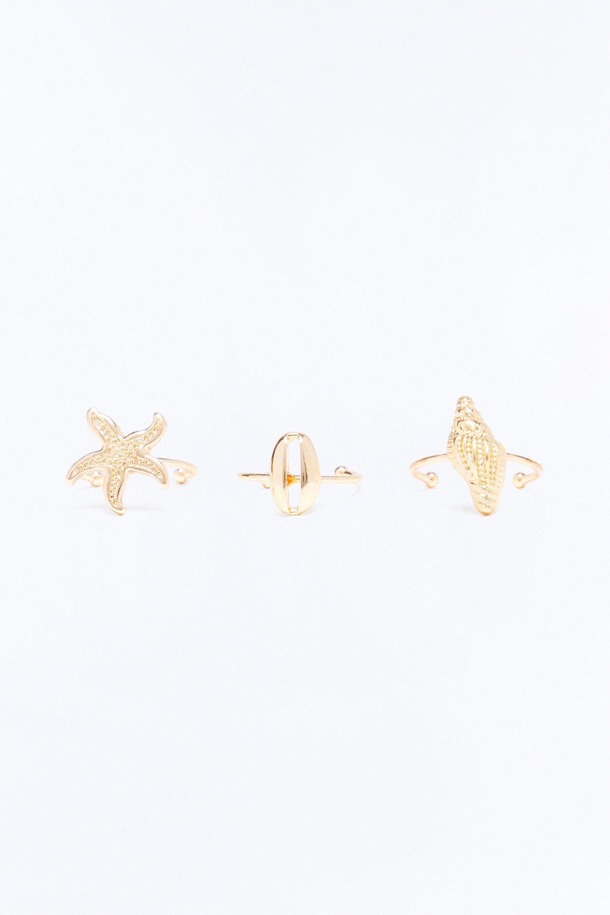 Sandy Toes 3 Piece Toe Ring Set - Gold