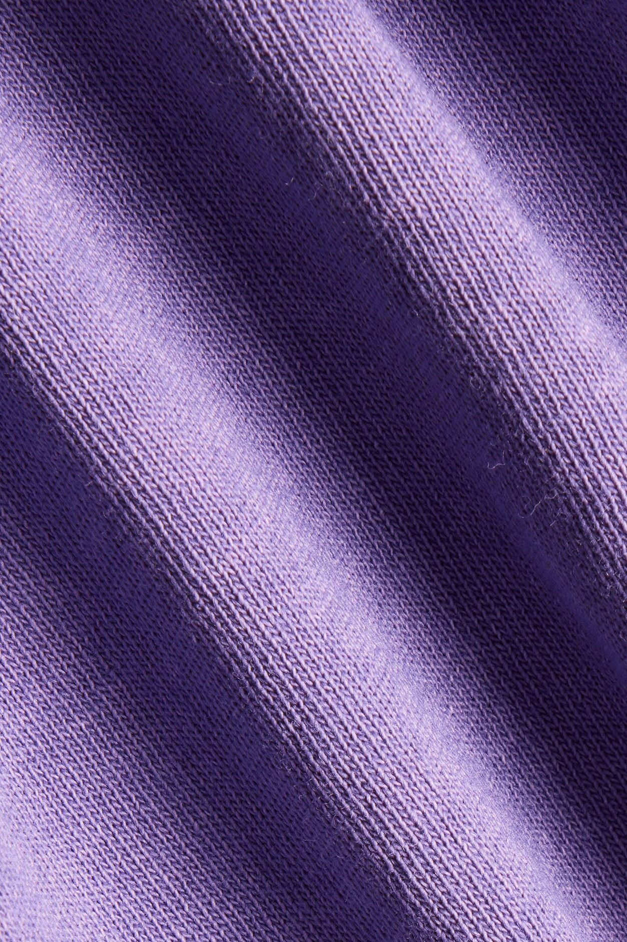 Cotton Jersey Oversized Stitched Short Sleeve Top - Iris