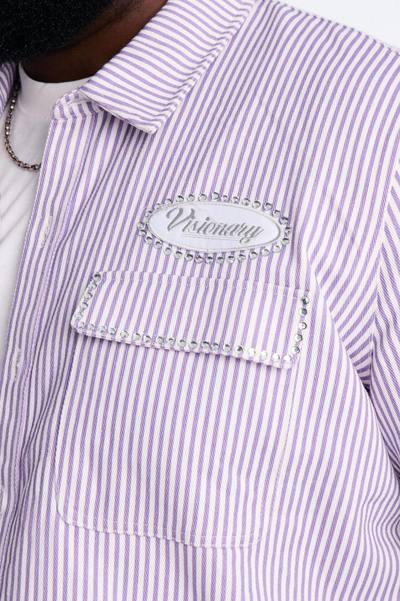 Diamante Trim Mechanic Shirt - Purple