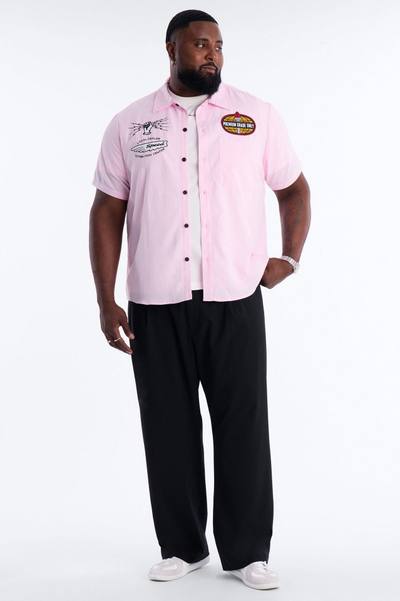 Cropped Overdrive Mode Striped Button Up Shirt - Pink