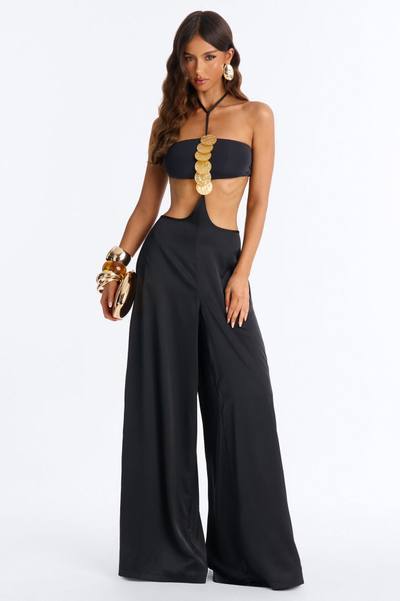 Belenia Satin Jumpsuit - Black