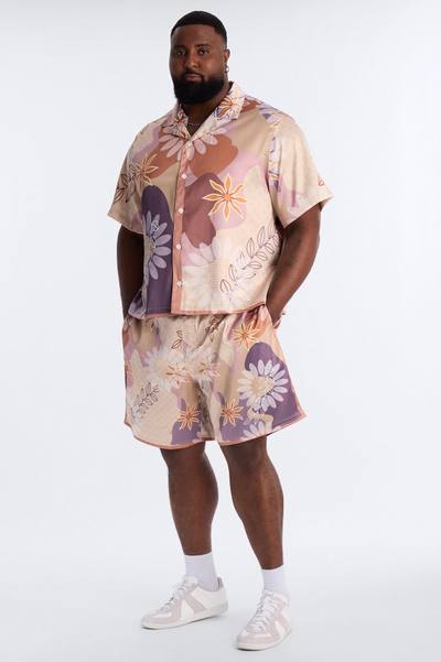 Relaxed Palm Bloom Short - Pink