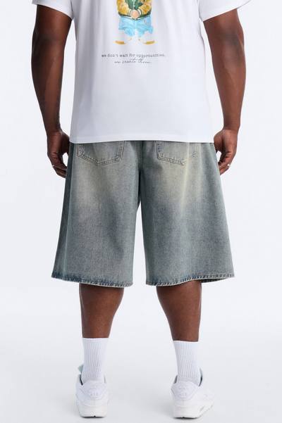 Baggy E Waist Hangtime Denim Short - Vintage Wash
