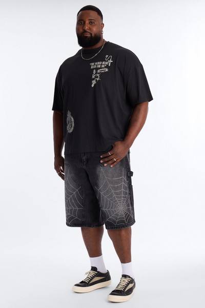John 6:37 Oversized Short Sleeve Tee - Black Wash