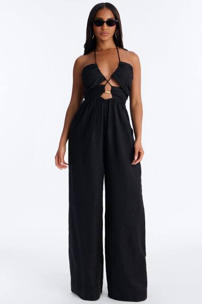 Grayson Strappy Wide Leg Jumpsuit - Black