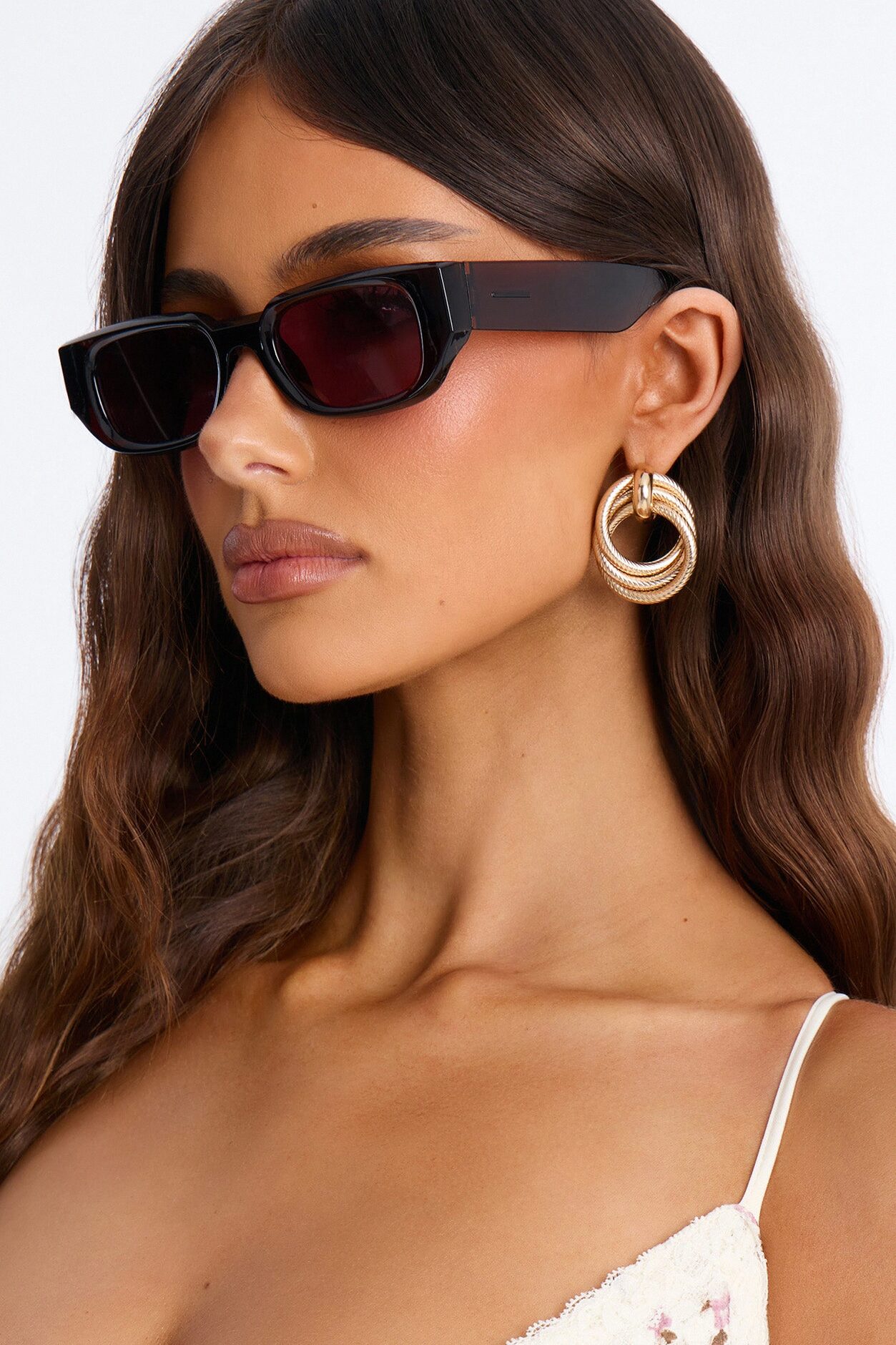 Crossing Lines Sunglasses - Burgundy