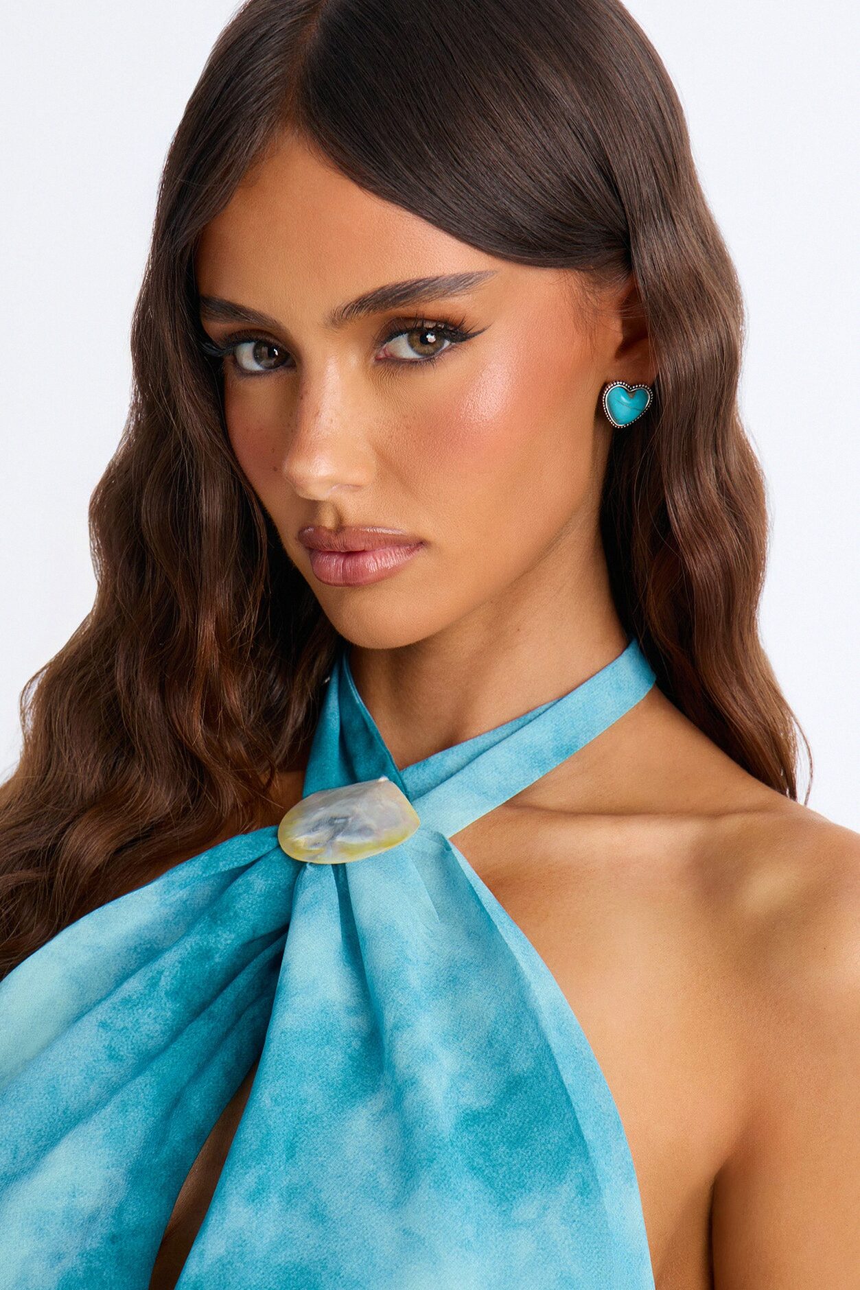 Deep Love Stud Earrings - Turquoise