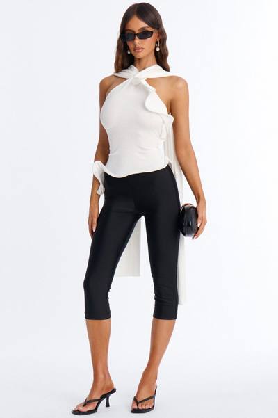 Pure Class Wired Sweater Halter Top - White