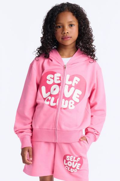 Mini Self Love Club French Terry Short Set - Pink