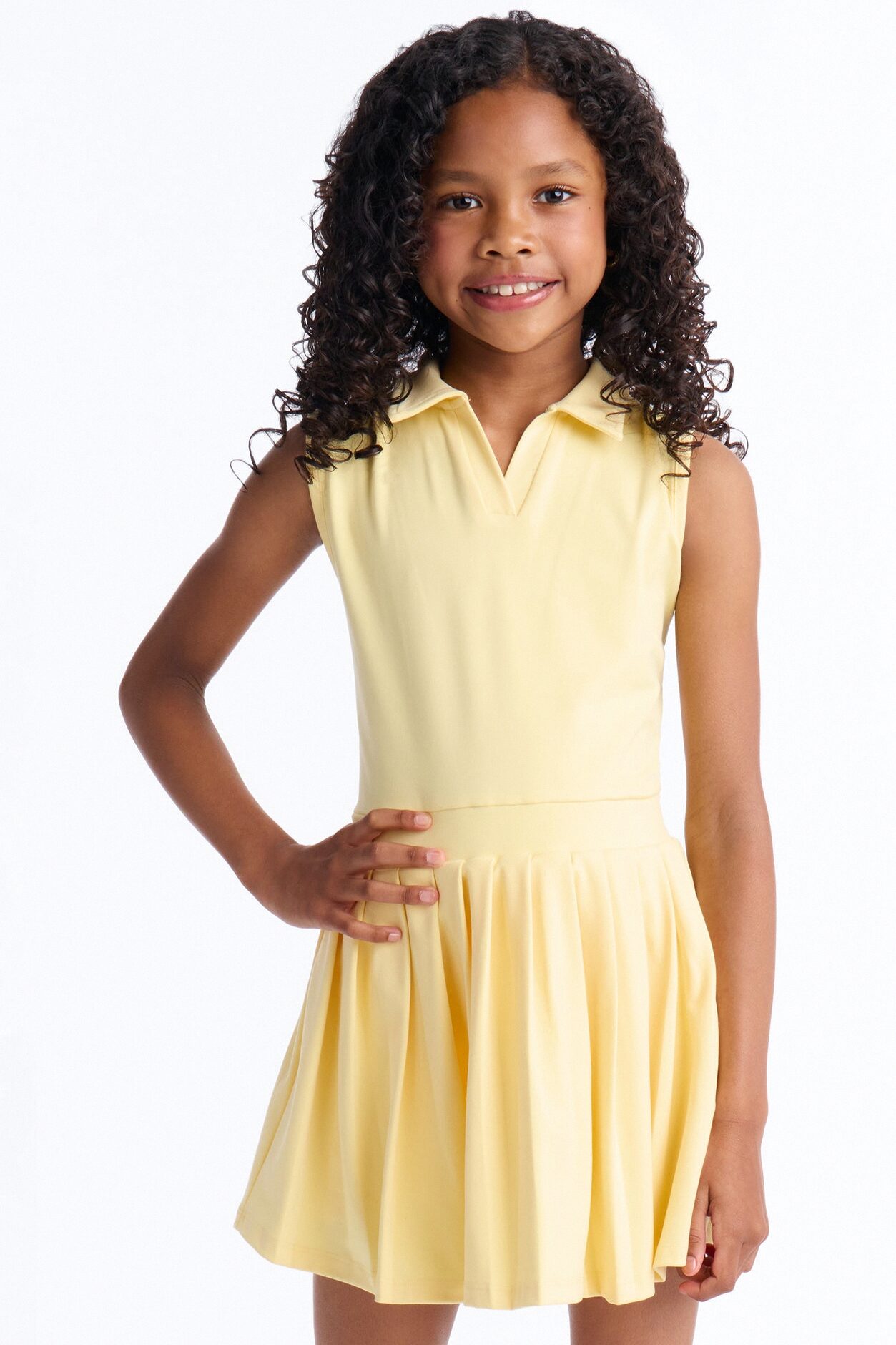 Mini Layla Active Polo Dress - Yellow