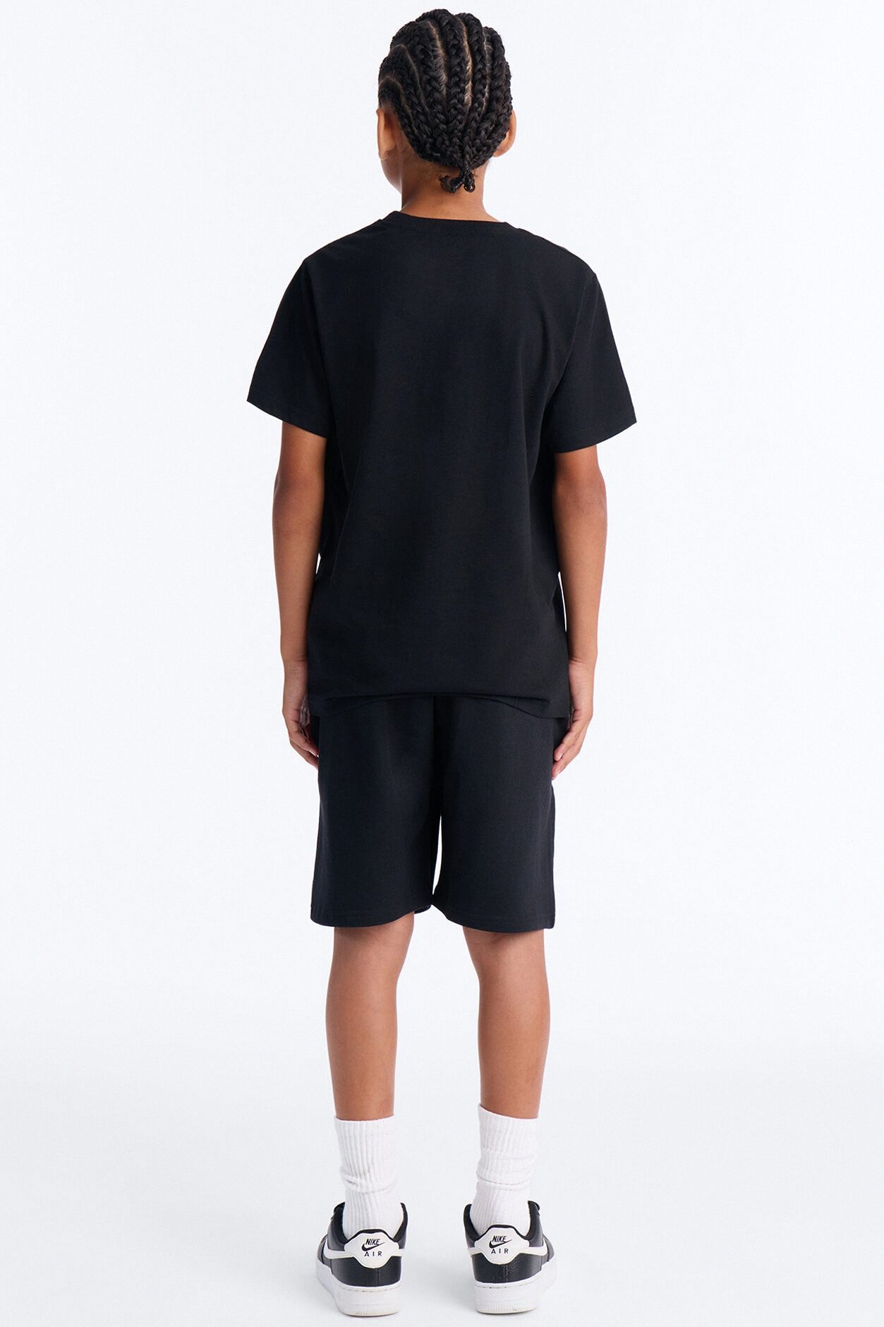 Mini Peace Over Everything Fleece Short Set - Black