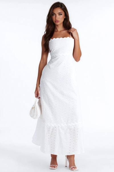 Jayden Eyelet Maxi Dress - White