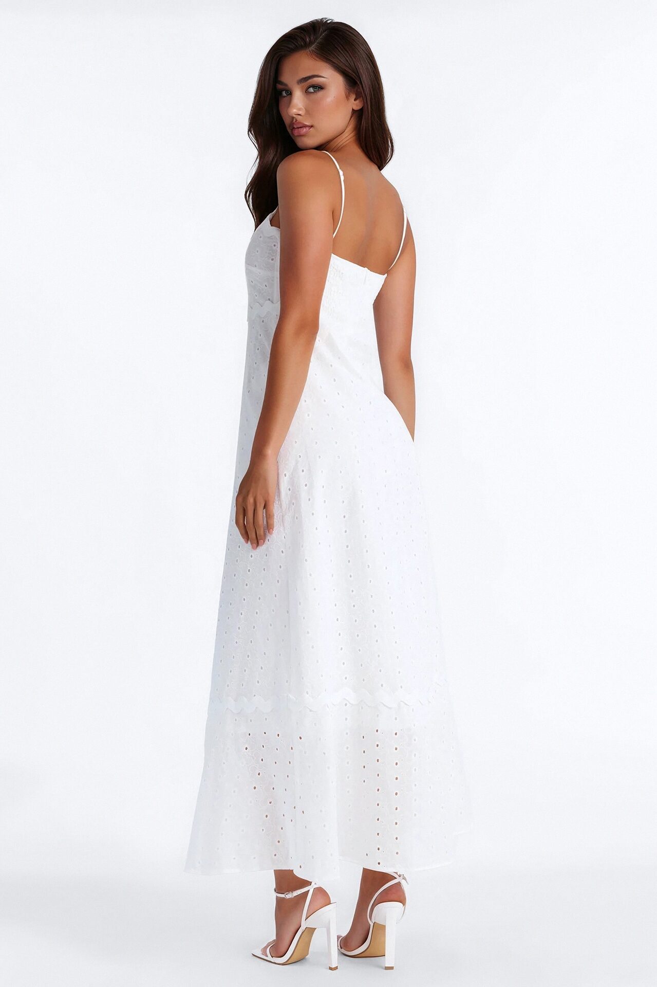 Jayden Eyelet Maxi Dress - White