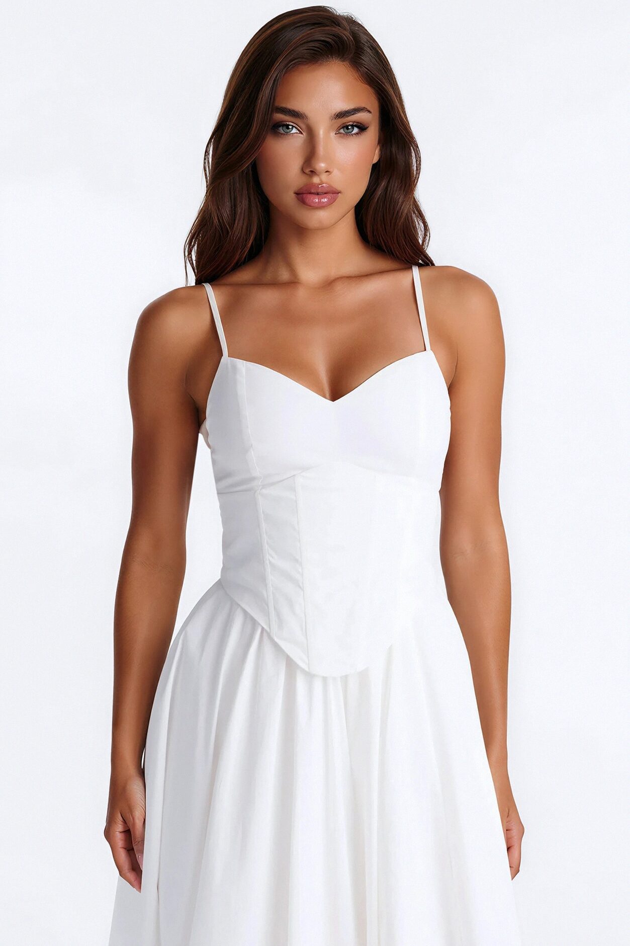 Forever Favorite Corset Midi Dress - White
