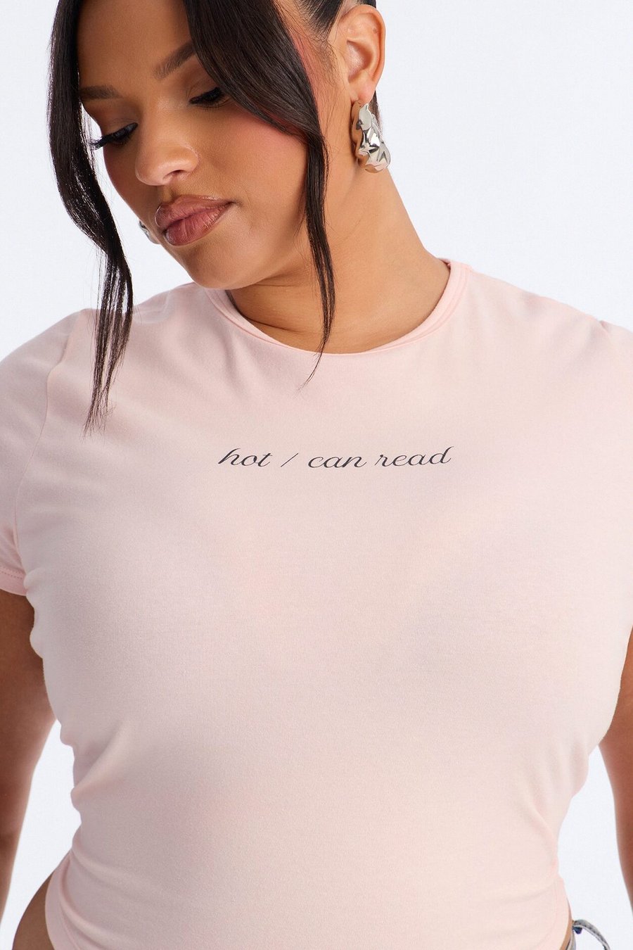 Hot Can Read Baby Tee - Pink