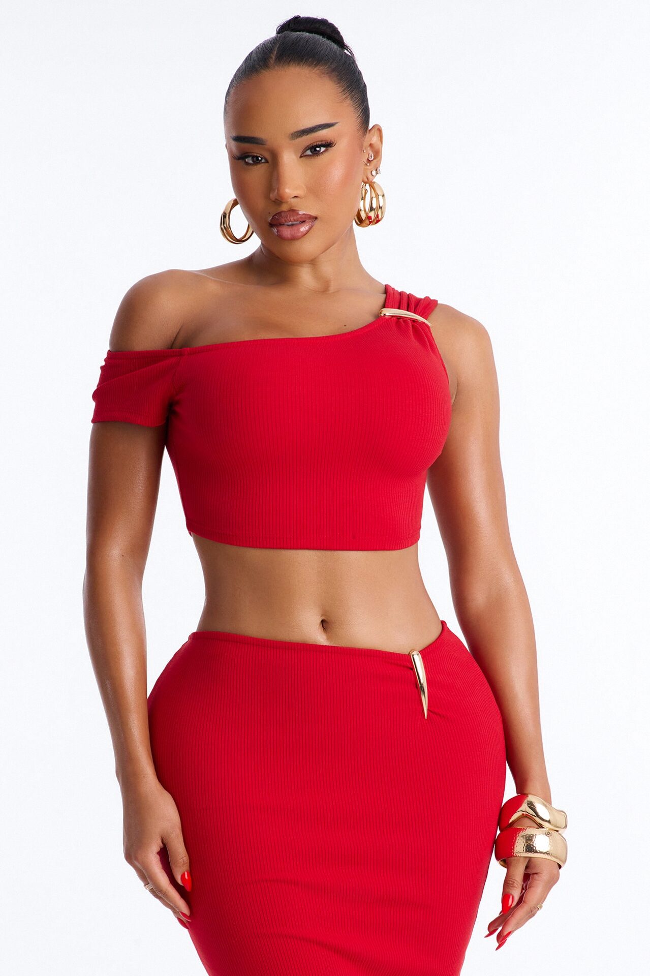Scarlett Snatched Low Rise Skirt Set - Red