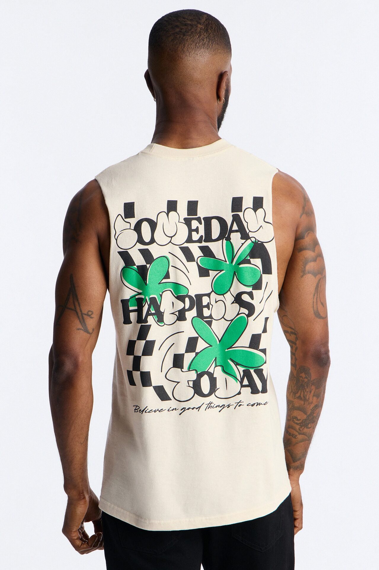 Someday Happens Today Muscle Tee - Cream
