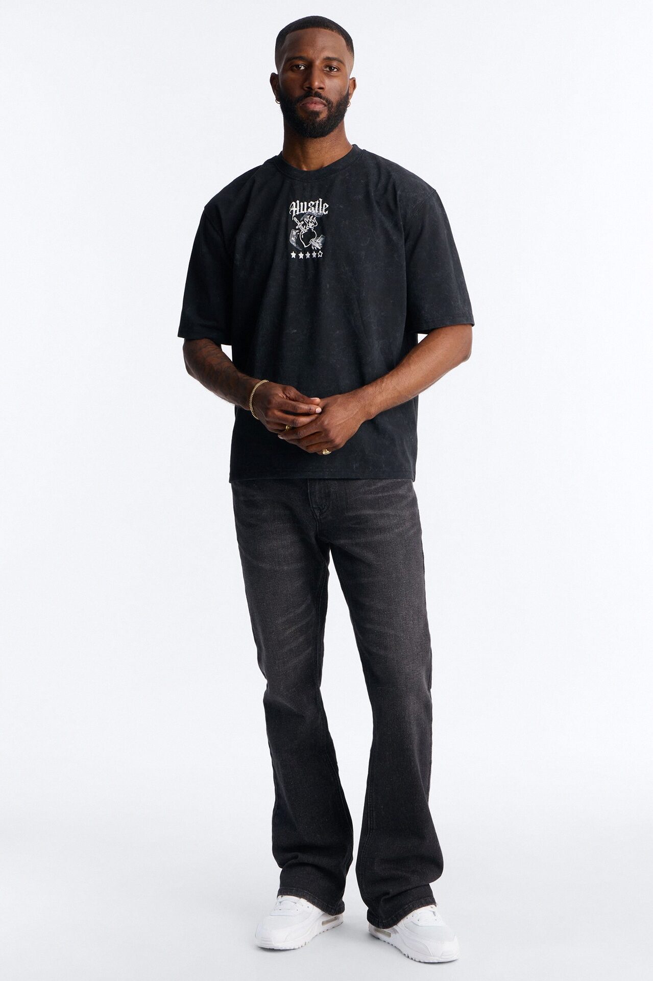 The Grind Is Personal Embroidery Short Sleeve Tee - Grey