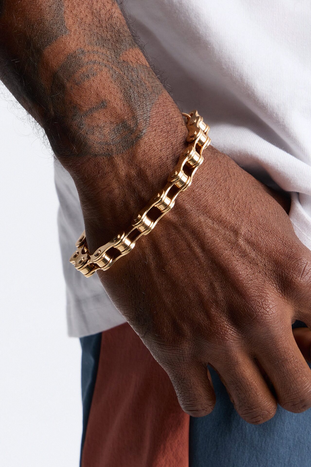 Maverick Bike Chain Link Bracelet - Gold