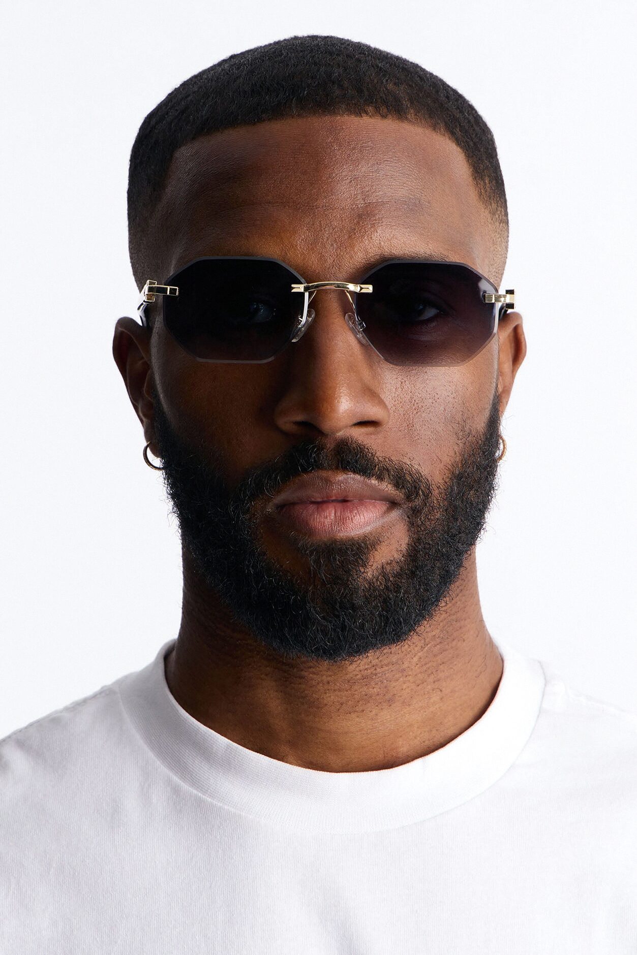 Only If Geometric Frameless Sunglasses - Black/combo
