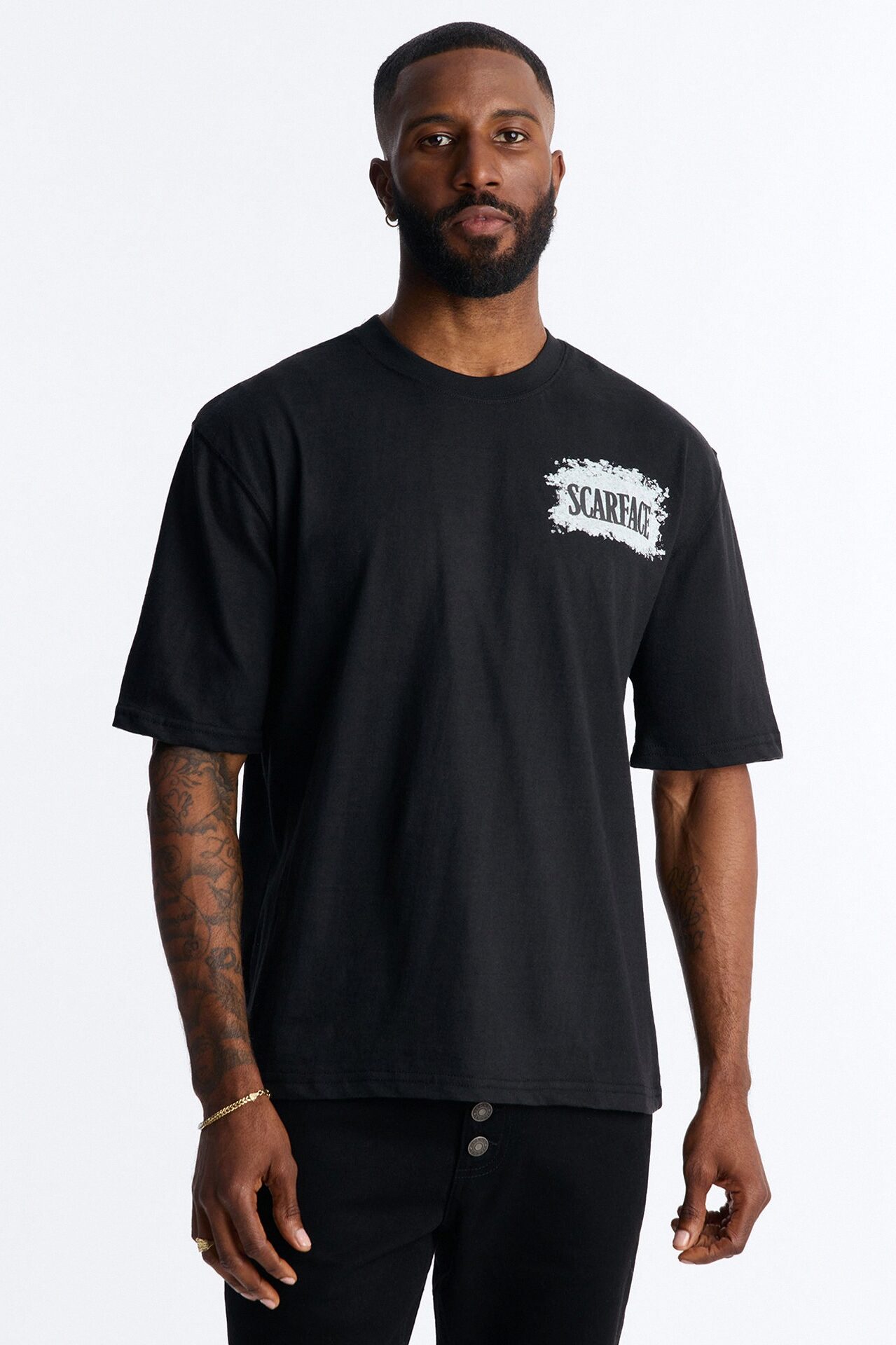 Scarface Money Power Respect Motto Short Sleeve Tee - Black