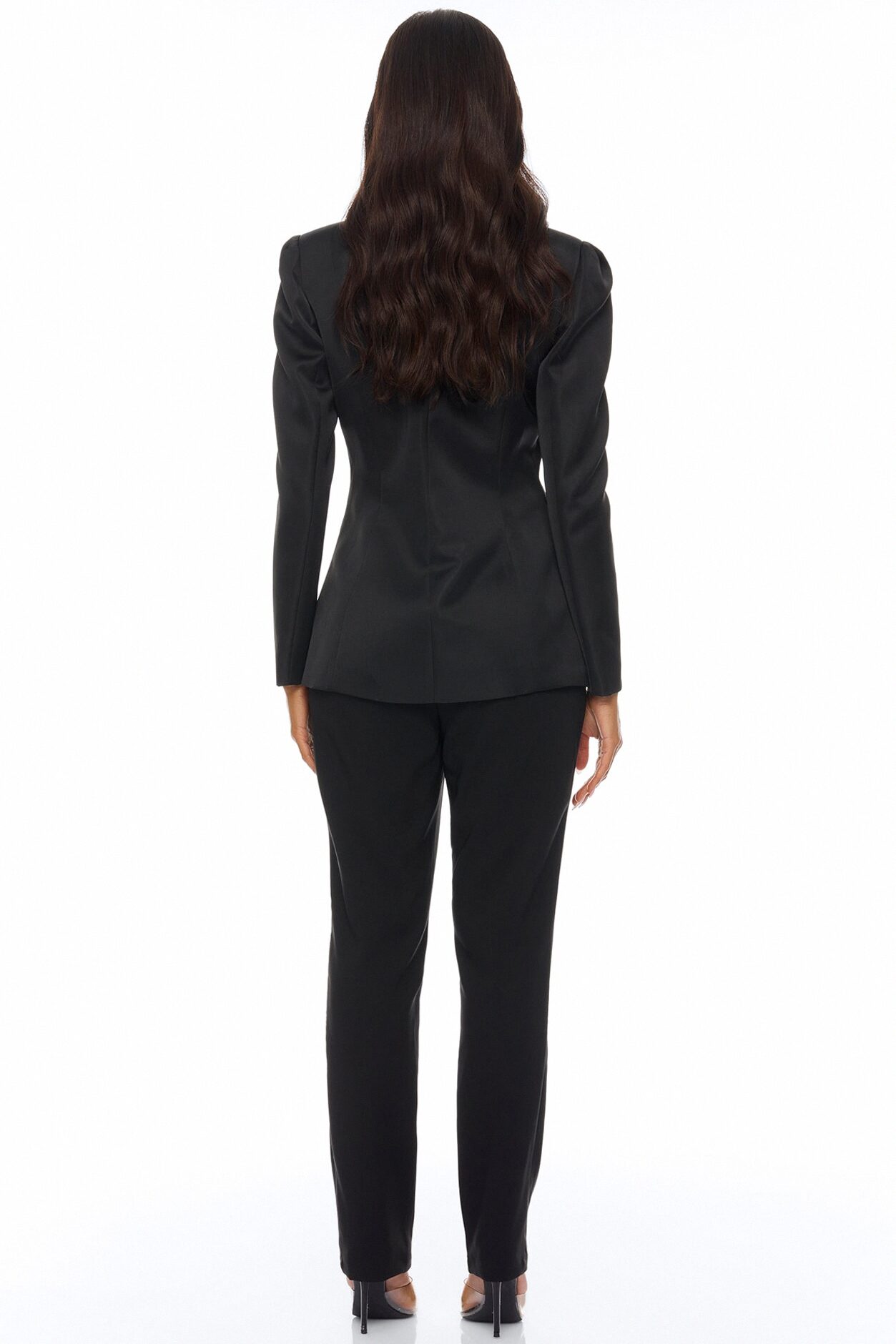 Hallie Pleated Blazer Pant Set - Black