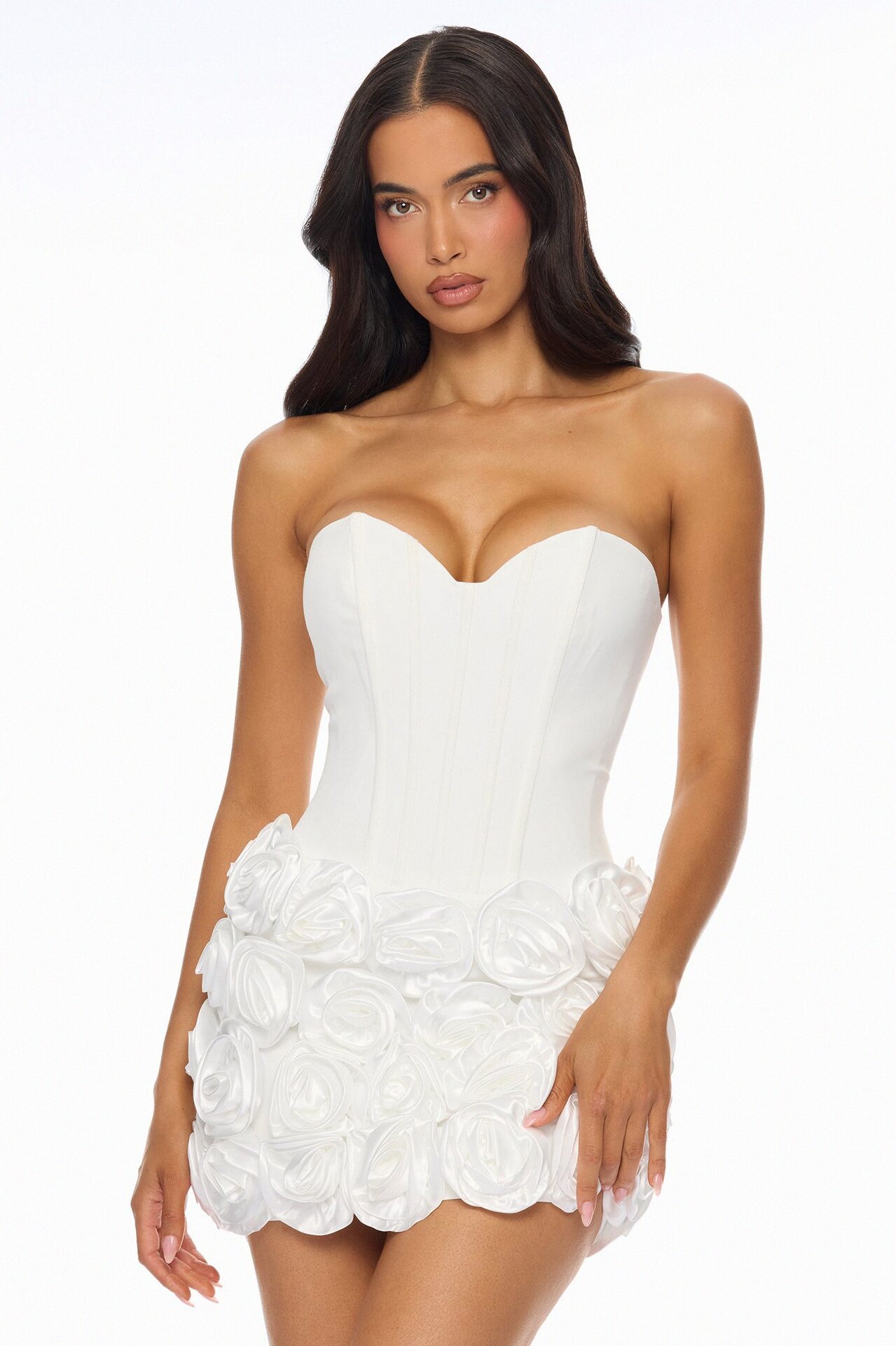Alessia Floral Applique Maxi Dress - White