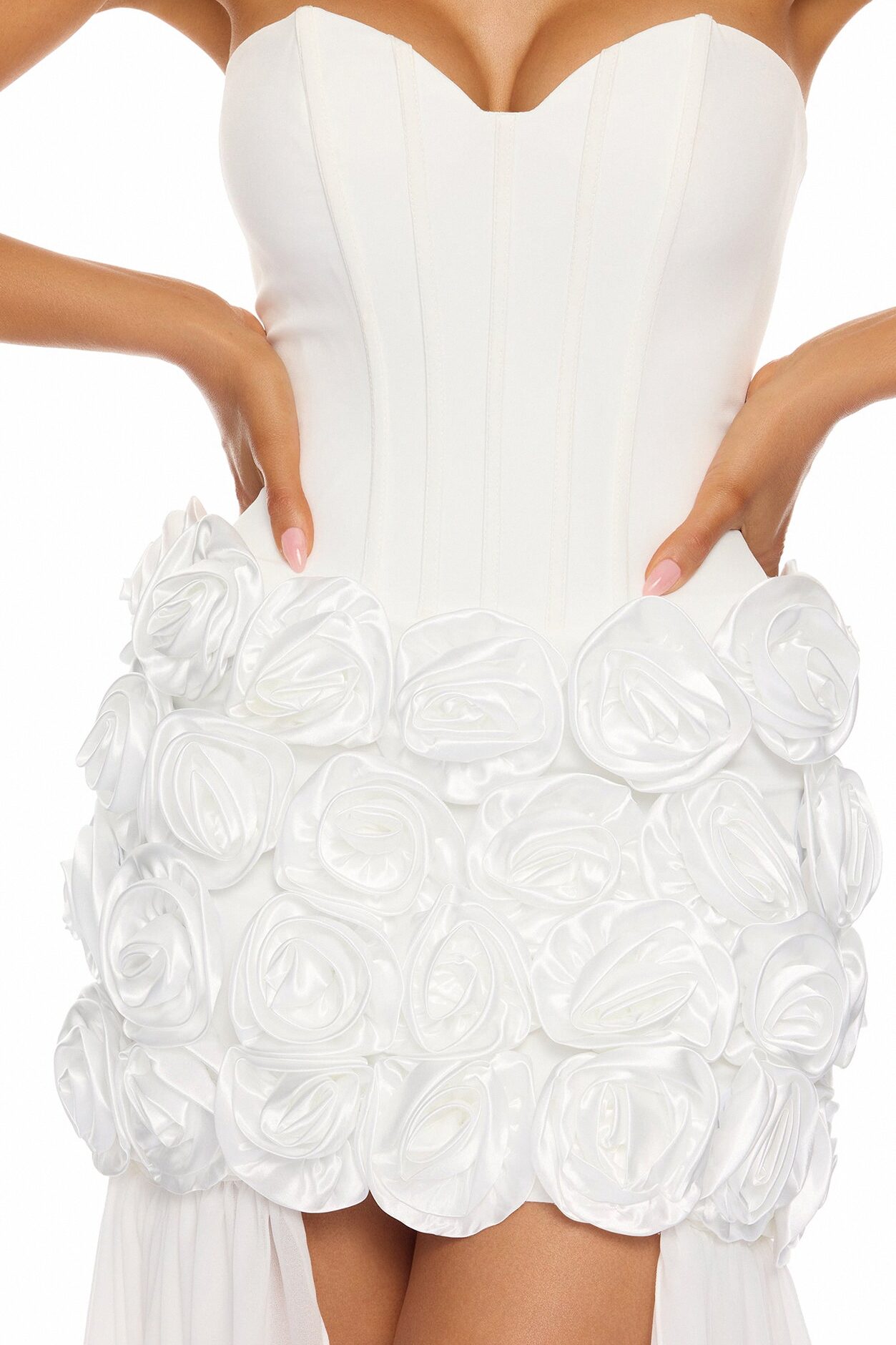 Alessia Floral Applique Maxi Dress - White